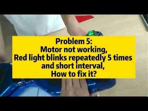 How to fix: Hoverboard Motor not working or out of balance; Red light blinks repeatedly 5 times