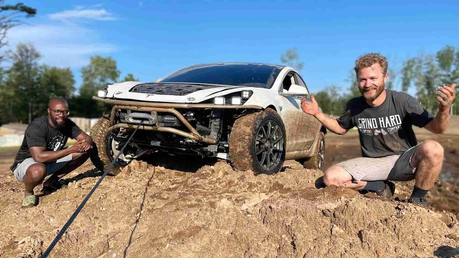 Salvage Tesla Model 3 Turned Into Post-Apocalyptic Off-Roader