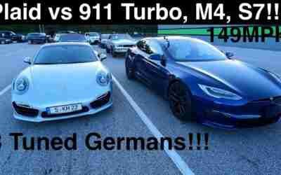 Tesla Model S Plaid Vs Trio Of Tuned Germans: Audi, BMW, Porsche
