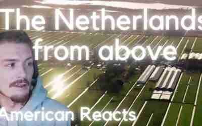 American Reacts To The Netherlands from above | Why do we live where we live?