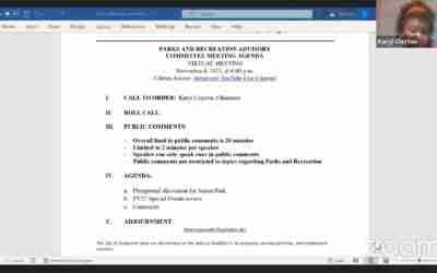 11 4 2021 Parks and Recreation Advisory Committee 6pm