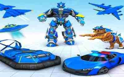 US Police Tiger Robot Car Transform Game 2021: Robot Airplane Transportation – Android Gameplay