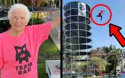 Granna flies the SkySurfer Aircraft & jumps off the worlds tallest trampoline tower! ft. Ross Smith
