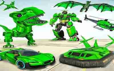 Dino Robot Game 2021: Dragon Dino Helicopter Car Robot – Android Gameplay