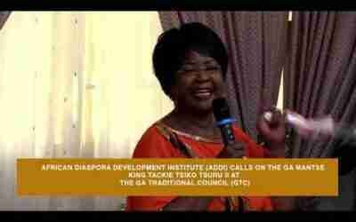 King of Accra, Nii Tackie Teiko Tsuru, receives the African Diaspora Development Institute ( ADDI)