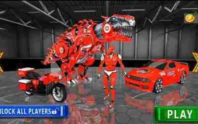 Police Dino Robot Car: Multi Car Robot Bike Transformation Game 2021 – Android Gameplay