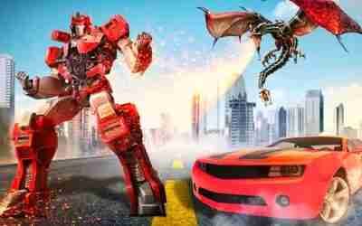Robot Transformer Berubah jadi Mobil Balap Dan Naga | Flying Dino Robot Transforming Game