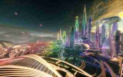 pano future city metaverse.made by UE4