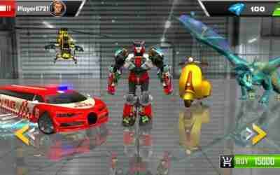 flying limo robot car transform – police robot game