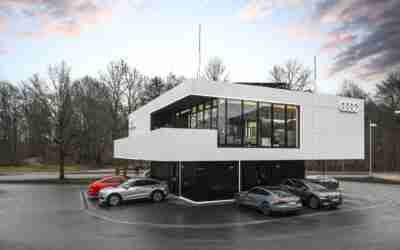 Audi shows how it could add urban EV charging options with modular stations, lounges