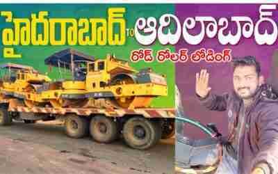హైదరాబాద్ to అదిలాబాద్ | రోడ్ రోలర్ లోడింగ్ |telugu truck vlog |BY – telugu truck traveller ||