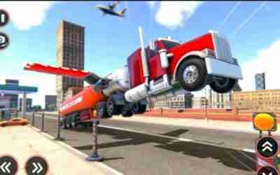 Flying Oil Tanker Transporter Truck Simulator Game Gameplay (Android, iOS)