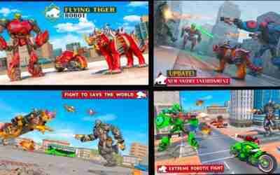 Flying Wild Tiger Robot Game #fantastic games #Latest games