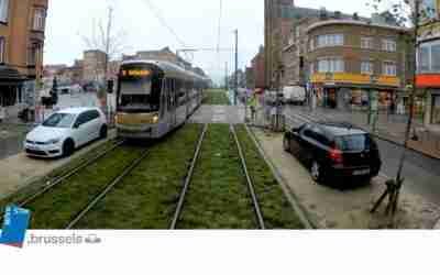 Tram 9 : NEW line Simonis – Roi Baudouin/Koning Boudewijn [tramview] HD Brussels