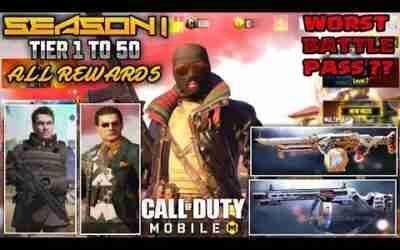 SEASON 1 BATTLEPASS TIER 1 TO TIER 50 REWARDS | SEASON 1 BATTLEPASS ALL REWARDS | COD MOBILE | CODM