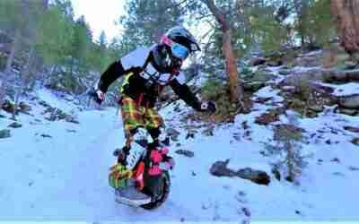 Half E-bike Wheelies on ICE!!