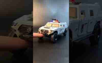 Circle brother car model toy Dongfeng Mengshi police car 124 #car model #shorts