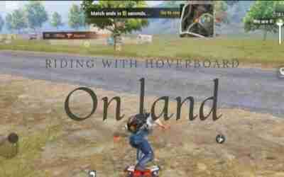 Riding with hoverboard on land in BGMI.