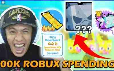 GRABE 100K SPENDING ROBUX na NAGASTOS ko (NEW BLING HOVERBOARD) ROBLOX PET SIMULATOR X