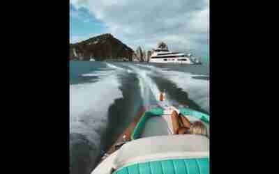 Riding a tender from a yacht #shorts