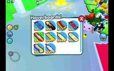 Roblox pet simulator x all hoverboards including cat hoverboards.