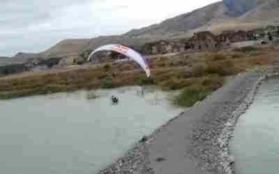 Red Bull Airforce Tear It Up On Flat Top Paramotors. Backpack Aircraft Jetpack Flying!