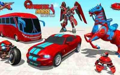 Futuristic Wing Robot Horse Games 2022: Horse Car Jet Transformation – Android iOS Gameplay