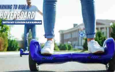 Learning to ride the hoverboard with my cousin Savannah!