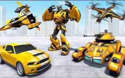 Futuristic Mech Robot Tank Jet Games 2022: Yellow Robot Transform – Android iOS Gameplay