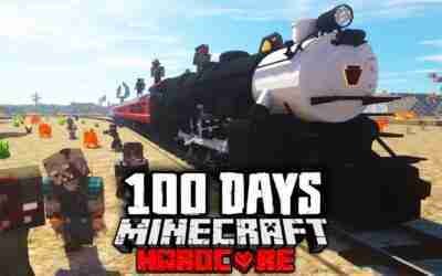 We Survived 100 Days on a Train in a Zombie Apocalypse Hardcore Minecraft