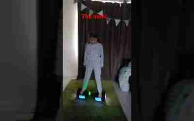 Mimi on a hoverboard