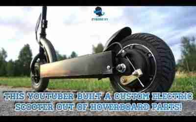 This YouTuber built a custom electric scooter out of hoverboard parts!