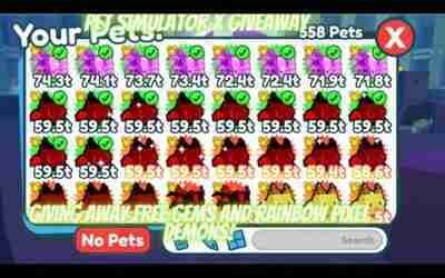 Live now! Pet Simulator X grinding for cat hoverboard giving away pets and gems!!!! roal to 250