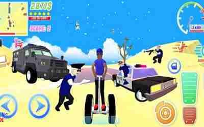 Dude Theft Wars Offline & Online – Hoverboard vs Five Stars Police | Android Gameplay HD