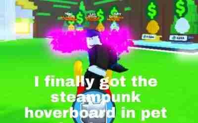I finally got the steampunk hoverboard in pet simulator x