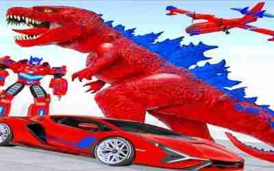Flying Dino Transform Car Robot City War Game – Android iOS Gameplay