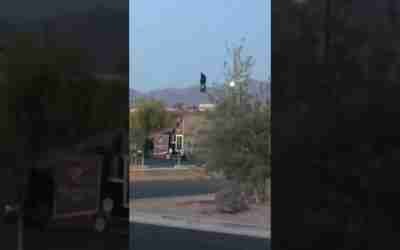 Flying Man on jet powered hoverboard near Rotary Park Lake Havasu City #usa #futuretechnology