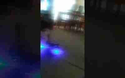 a 1 year old baby riding a hoverboard(funny and cute)
