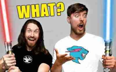 I gave MrBeast a REAL LIGHTSABER and caused a DISASTER!