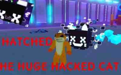 I HATCHED THE HUGE HACKED CAT IN PET SIMULATOR X! CAT HOVERBOARD CAN WAIT!