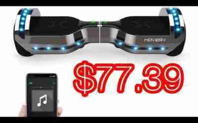 Hover1 chrome Hoverboard led light Bluetooth 150watts 220lbs Walmart regular price $250 now $77.39