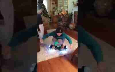 First Attempt at Ella's Hoverboard. Don't Be Afraid to Laugh at Yourself Guys… #shorts