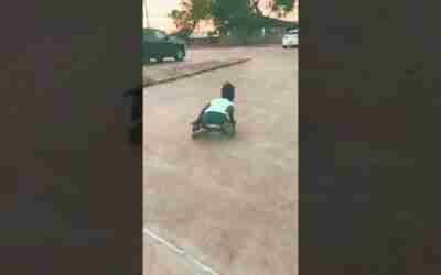 Kiarra ob a hoverboard