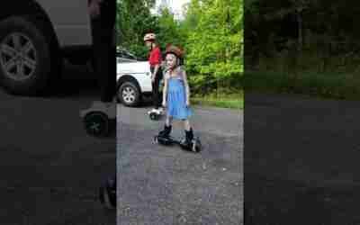 Baby Girls on their Hoverboards