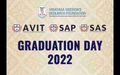 GRADUATION DAY 2022  | 15-05-22 – 02.00 PM | Open Auditorium, AVIT, AV Campus, Paiyanoor, Chennai