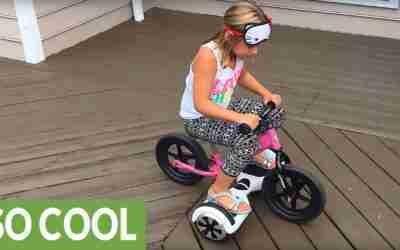 Clever girl uses hoverboard to power pedal-less bike
