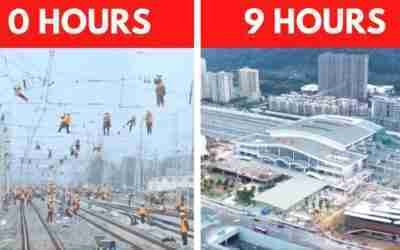 ULTIMATE Engineering, How China build a train station in 9 hours, China Incredible High Speed Rail