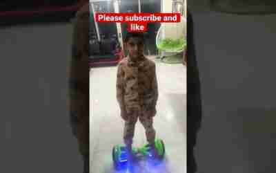 Naksh driving a hoverboard