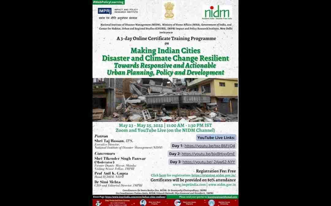 Making Indian Cities DR Towards Responsive & Actionable Urban Planning, Policy & Development.| INDIA