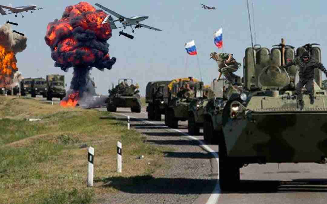 Bayraktar TB2 Destroyed Russian Artillery And Tanks Convoy – Ukraine